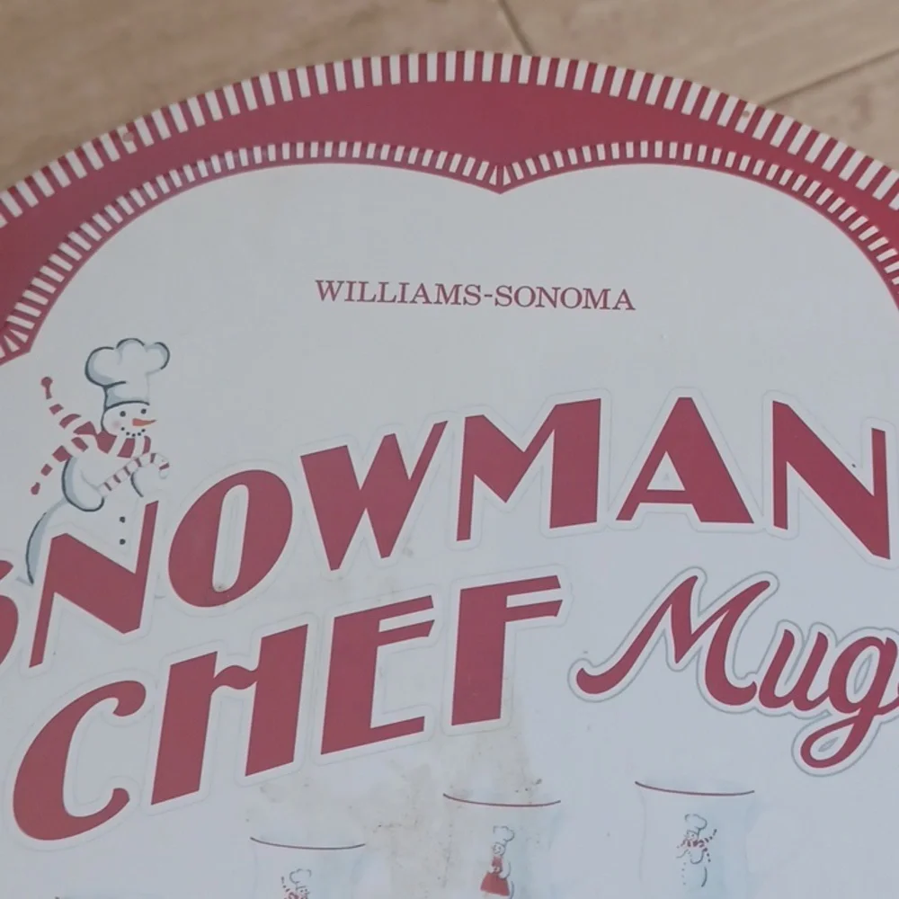 Williams-Sonoma Set of 3 Snowman Chef Mugs